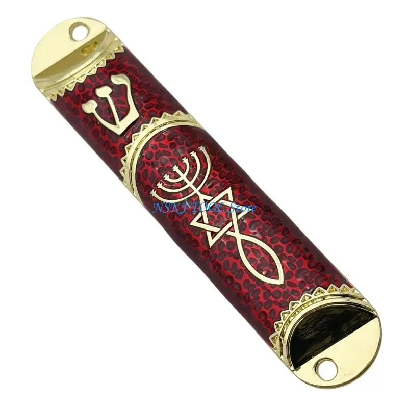 L8RC Jewish Door Mezuzah Easy Mount Jewish Decors Messianic Seal Holy Land Mezuzah Case