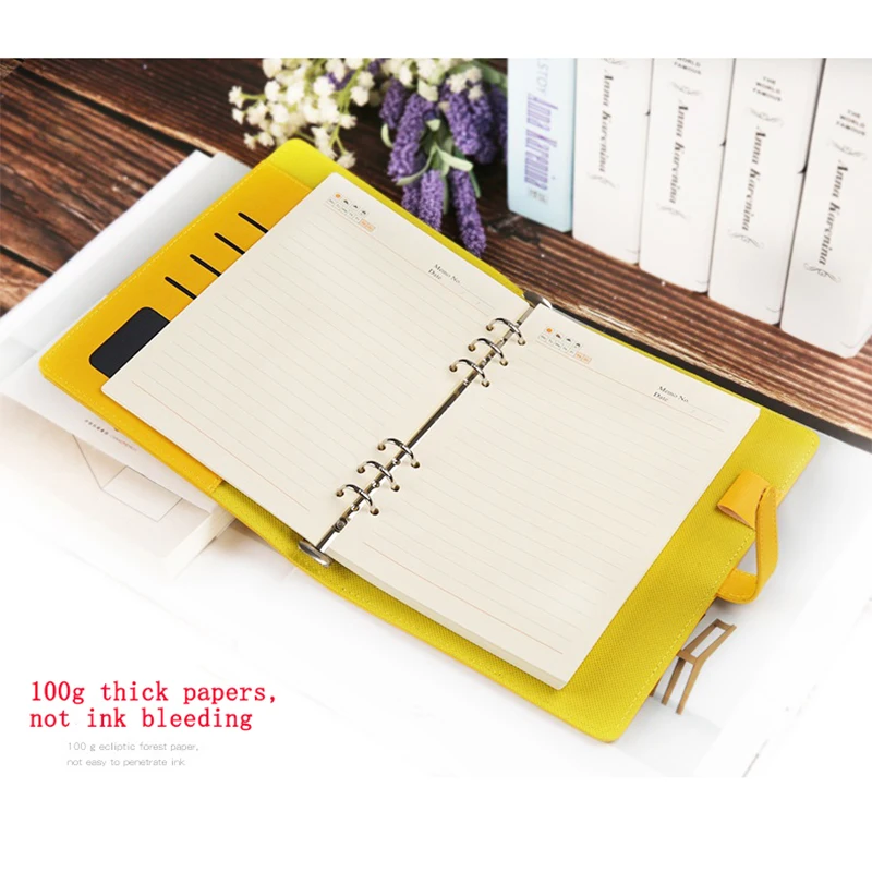 A6 130X185MM PU Leather Diary Notebook With Buckle