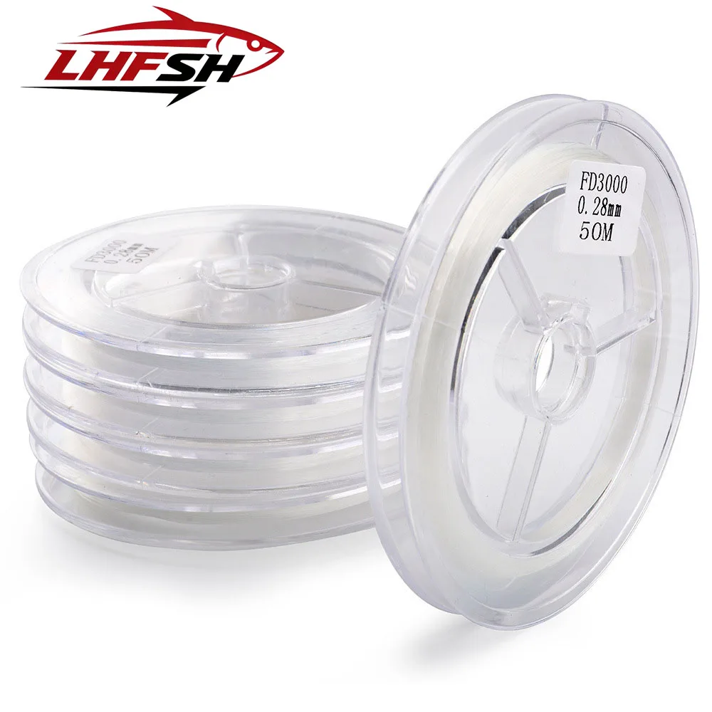 LHFSH 50m 18LB Nylon Fishing Line 0.28mm Test Strong Tension Monofilament Line Abrasion Resistant for Carp Bass Fishing