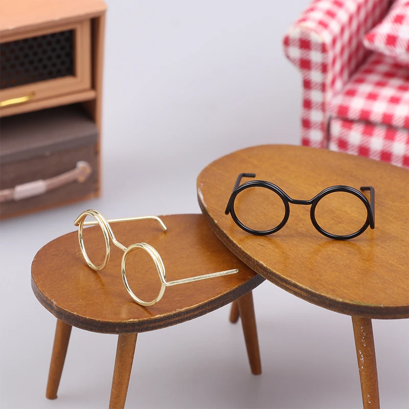 10Pcs Retro Mini Metal Round Doll Glasses Frame Lensless Miniature Eyewear For Plush Doll Decoration Accessories