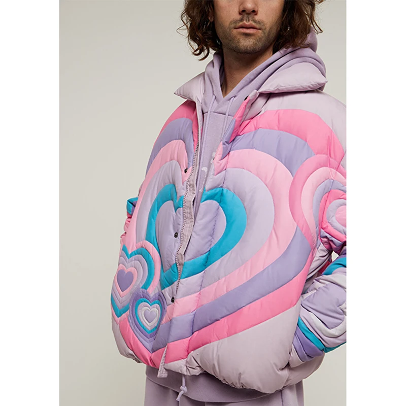Ins Impiombato Colore Cuore che piuma Jaet Cappotto imbottito da uomo Gioventù Faion Impermeabile Bianco Du Piuma Regolare Sottile