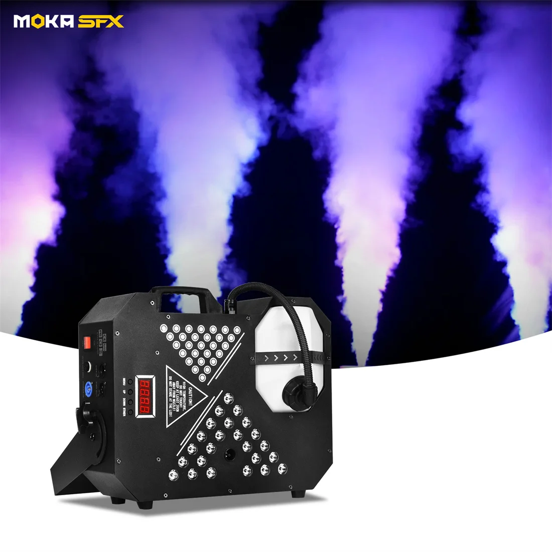 

MOKA Vertical Smoke Machine with Lights RGB DMX Wireless LED Fog Machine Professional Stage Smoke Maker for DJ Bar Stage Fogger