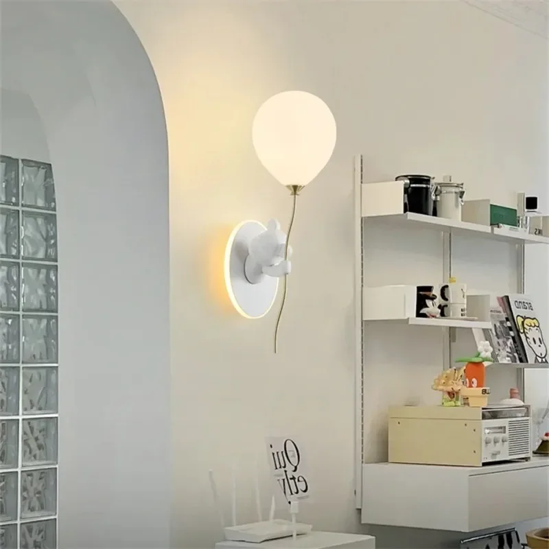 Creative Bear Wall Light Cartoon Balloon Light For Children's Room Study Bedside Macaron Wall Lamp Artistic Decor Ambiance Lamp view 4