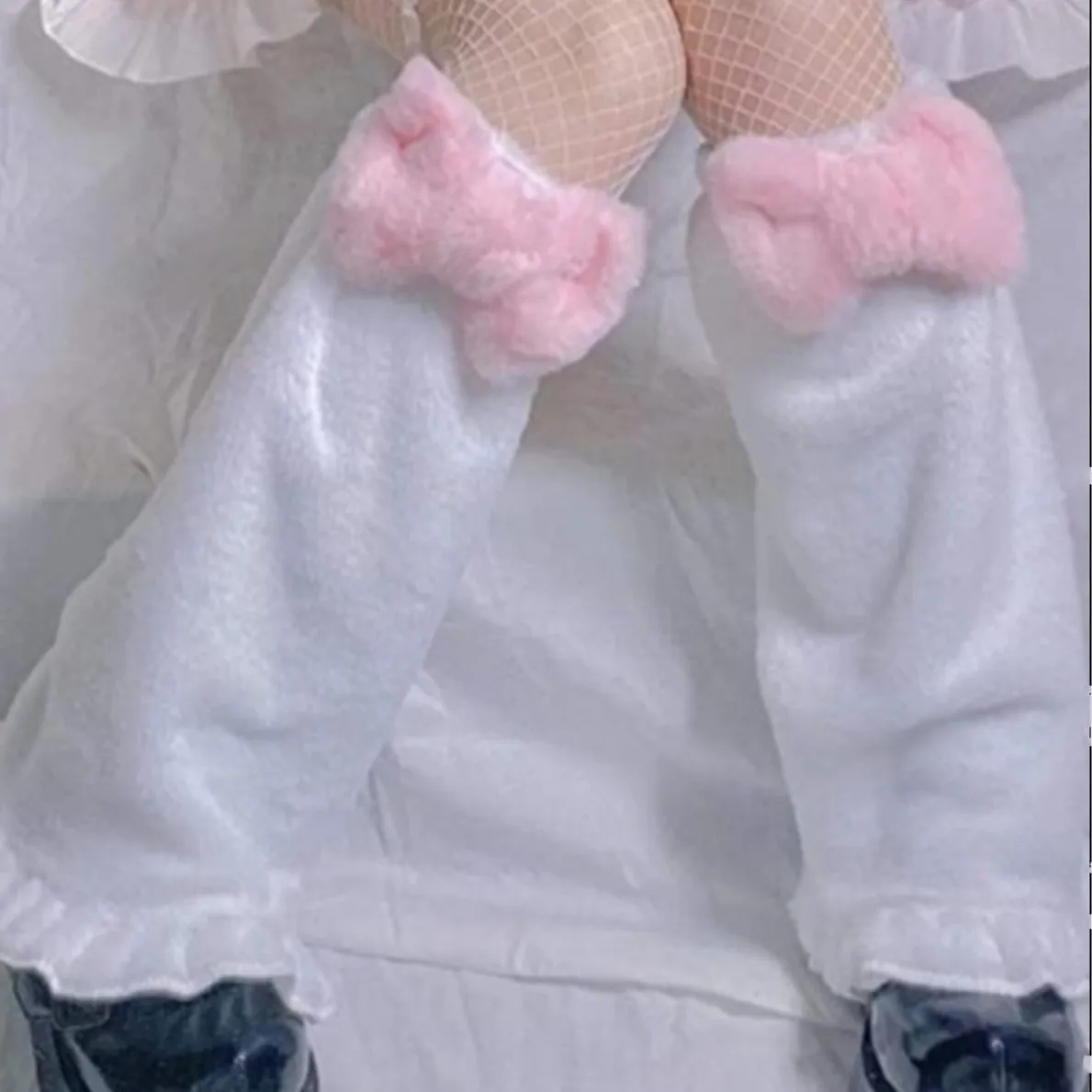 

Милые мягкие гетры в стиле Лолита, плюшевые носки с бантиками, студенческие носки средней длины