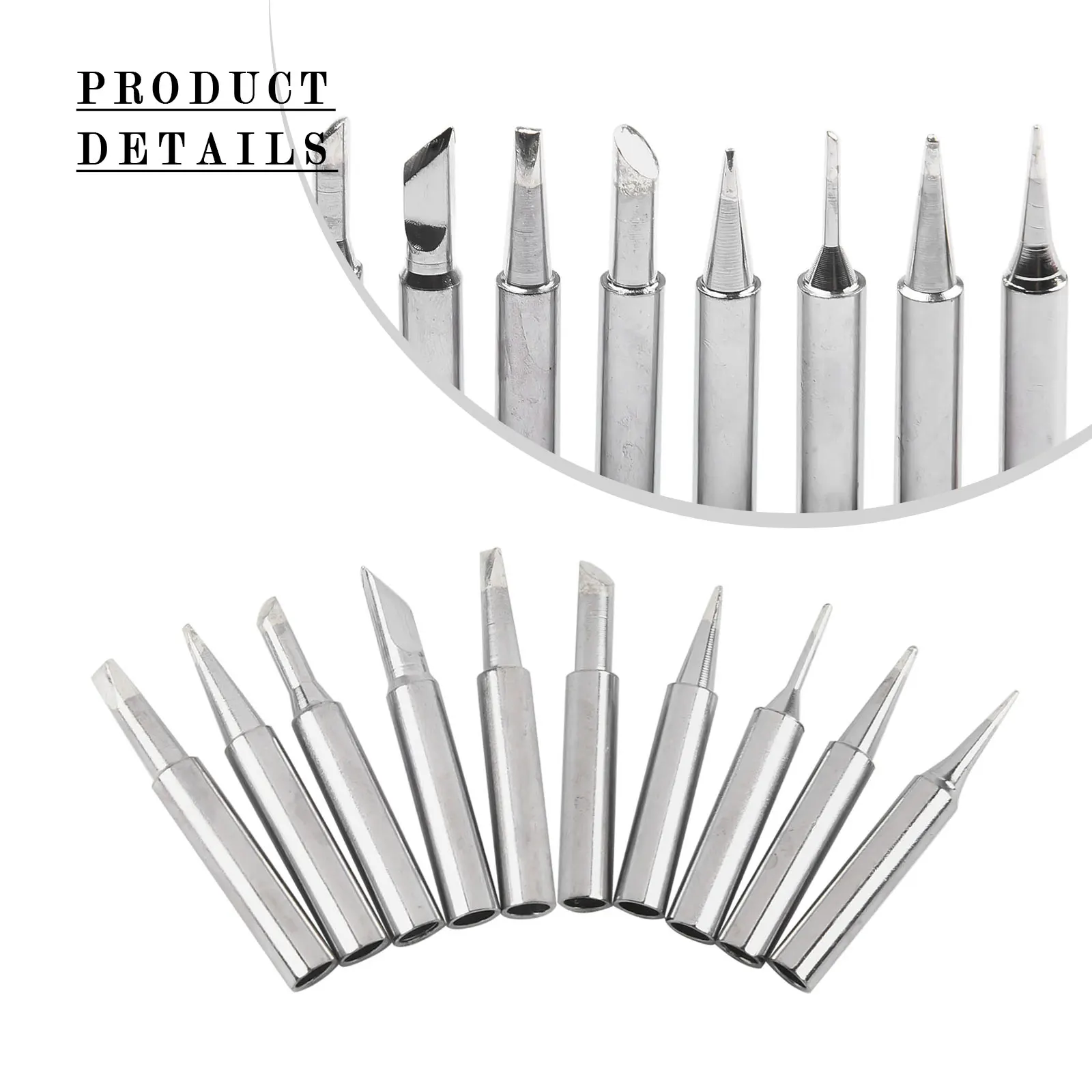 10Pcs/set Soldering Iron Tips 900M-T Lead-Free Welding Head For 936 937 938 942 951 969 907 907-ESD 900M 900M-ESD 852 852D