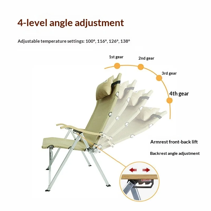 New High Foot Enlarged Lightweight Compact Folding Adjustable Sea Dog Aluminum Alloy Outdoor Furniture Picnic Beach Chair Simple