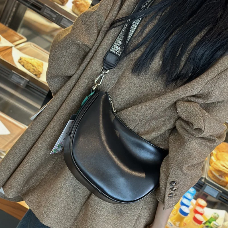 

Новинка 2025, женская сумка в форме полумесяца, сумка премиум-класса с повязкой на руку, французская сумка с палочкой, женская сумка с диагональным крестом