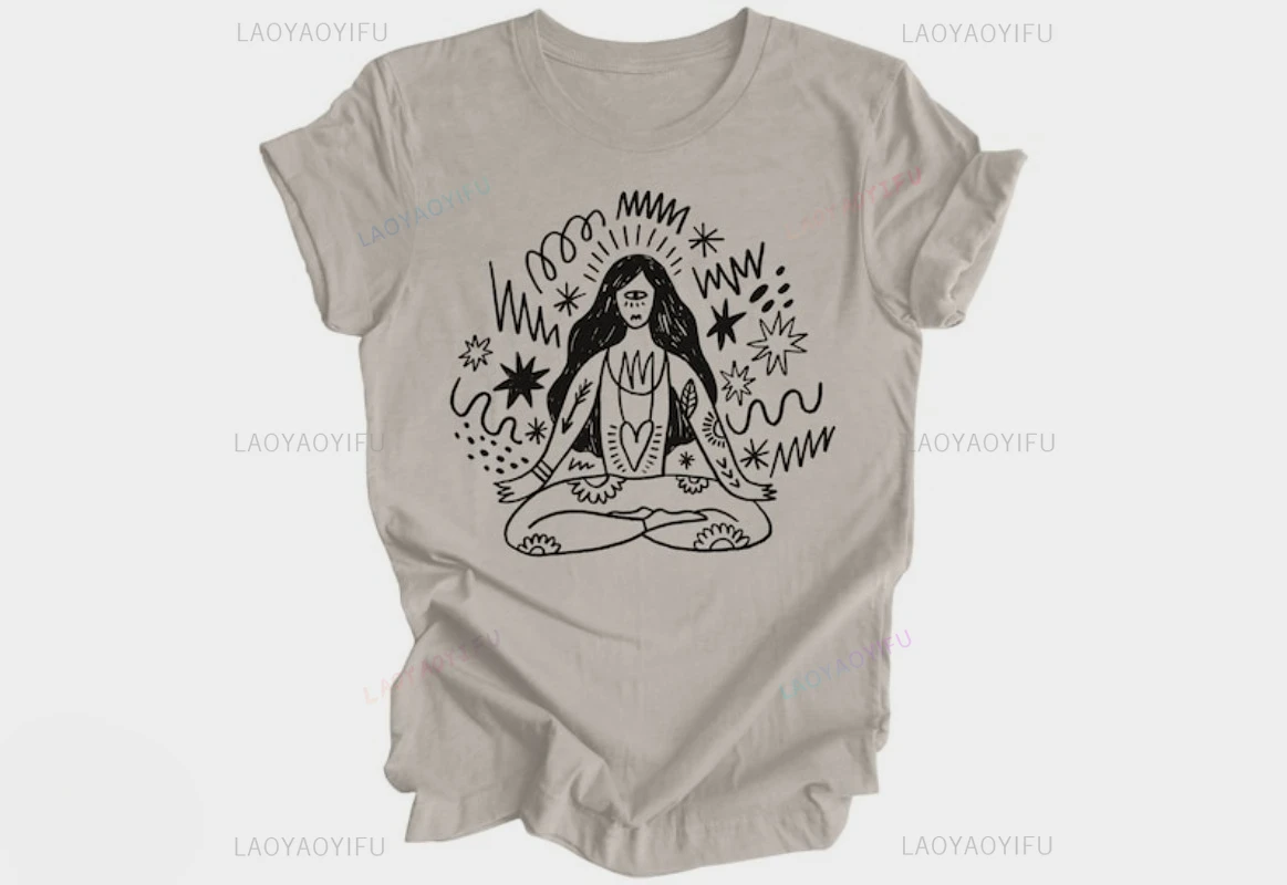 Yoga Shirt Funny Yogi Tshirt Lotus Pose Yoga T Shirt Gift for Yogi Lover Instructor Gift Bohemian Tees Humor Style New Style