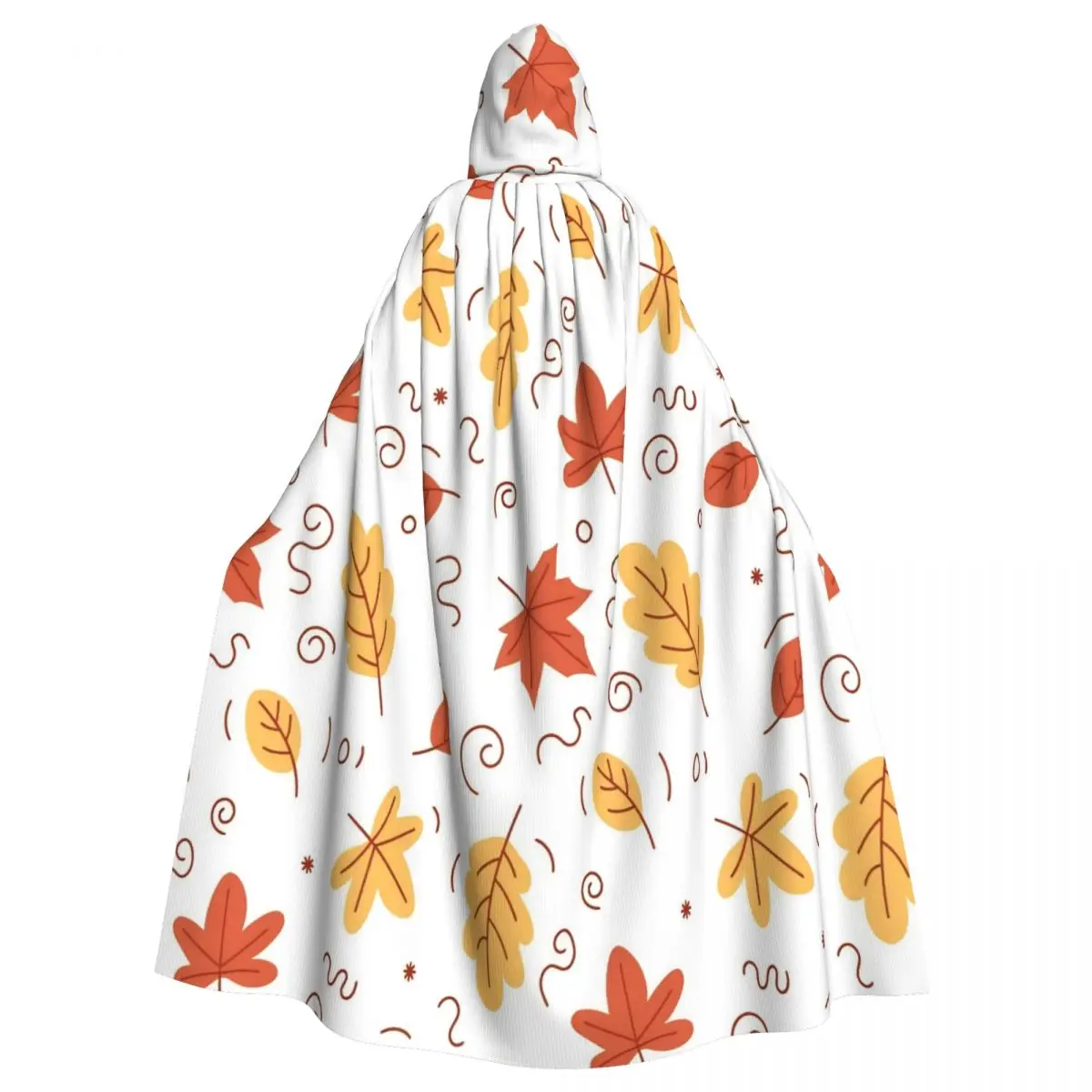 Maple Fallen Leaves Hooded Cloak Autumn Leaf Aldult Cape Unique Costume Party Accessory