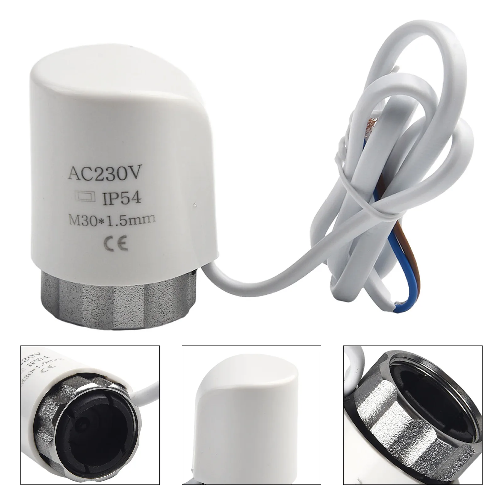 Actuador de calefacción eléctrica para colector de agua, válvula de radiador de calefacción de suelo General, AC230V, M30x1.5mm, electrotérmico para el hogar, 1 unidad