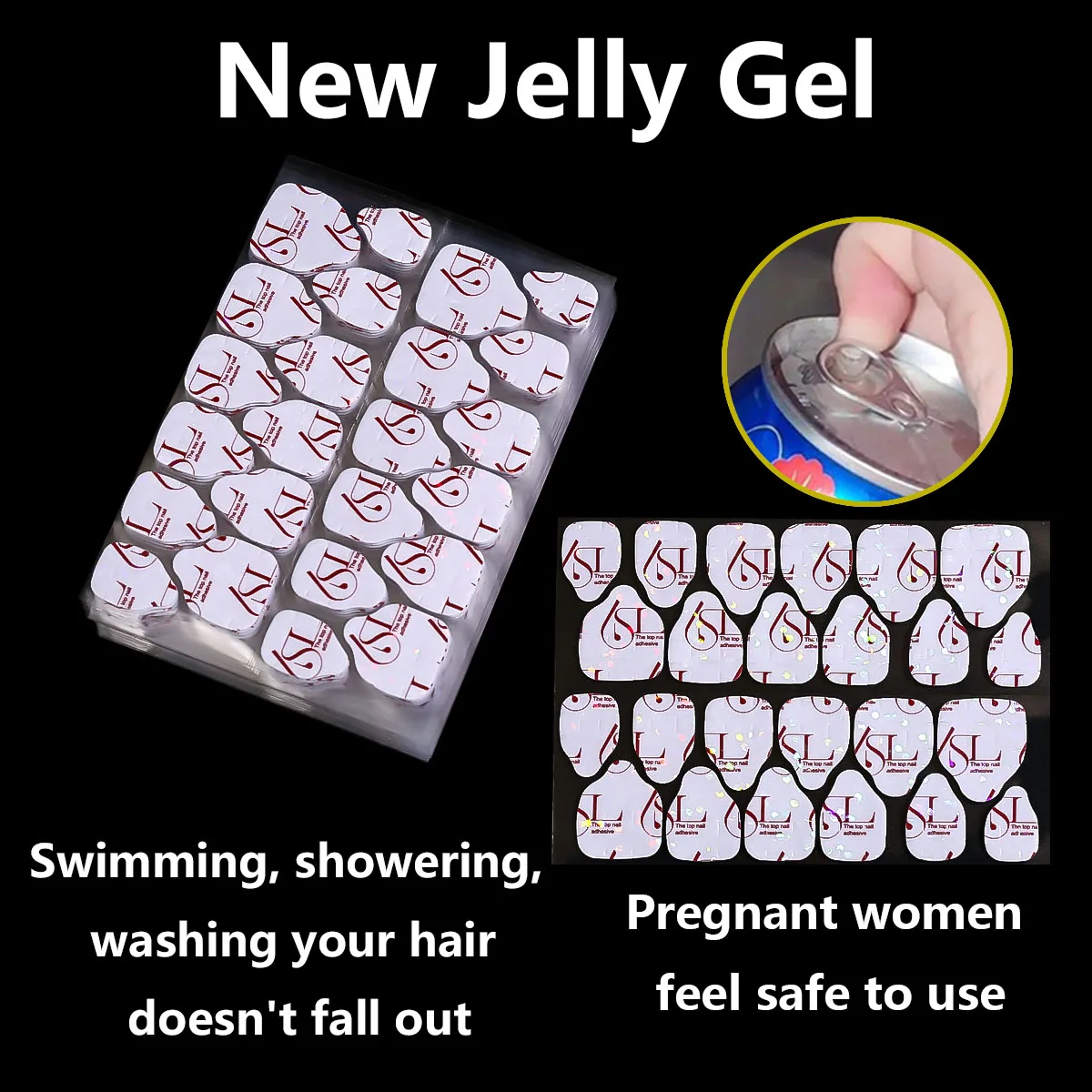 عالية الجودة 10 قطعة القدم مسمار لاصق على الوجهين وهمية مسمار لاصق انفصال لاصق يمكن ارتداؤها مسمار البولندية لاصق #1