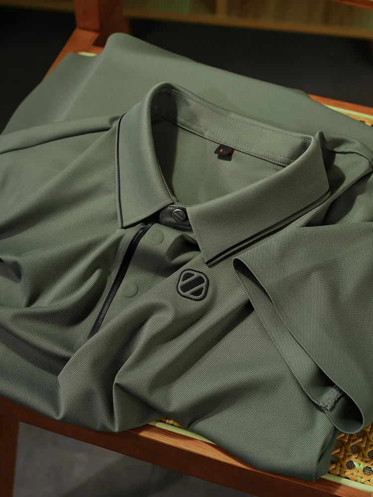 

Мужская летняя повседневная рубашка из ледяного шелка с коротким рукавом, дышащая, тонкая, приталенного кроя