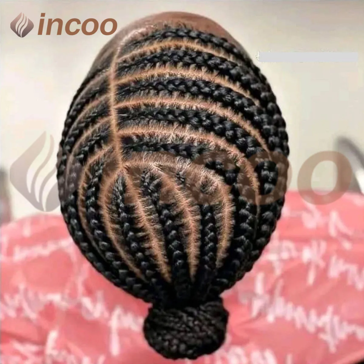 

36 inches Cornrow Braided Wigs for Black Women Knotless Box Braids Full Lace Wig Natural Side Part Goddess Synthetic Braided Wig