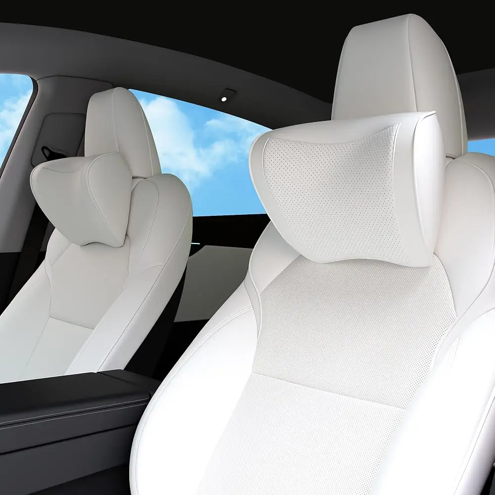 

Подушка для подголовника автомобиля из 100% пены с эффектом памяти, дышащий съемный кожаный чехол, премиальная подушка для поддержки головы и шеи при вождении