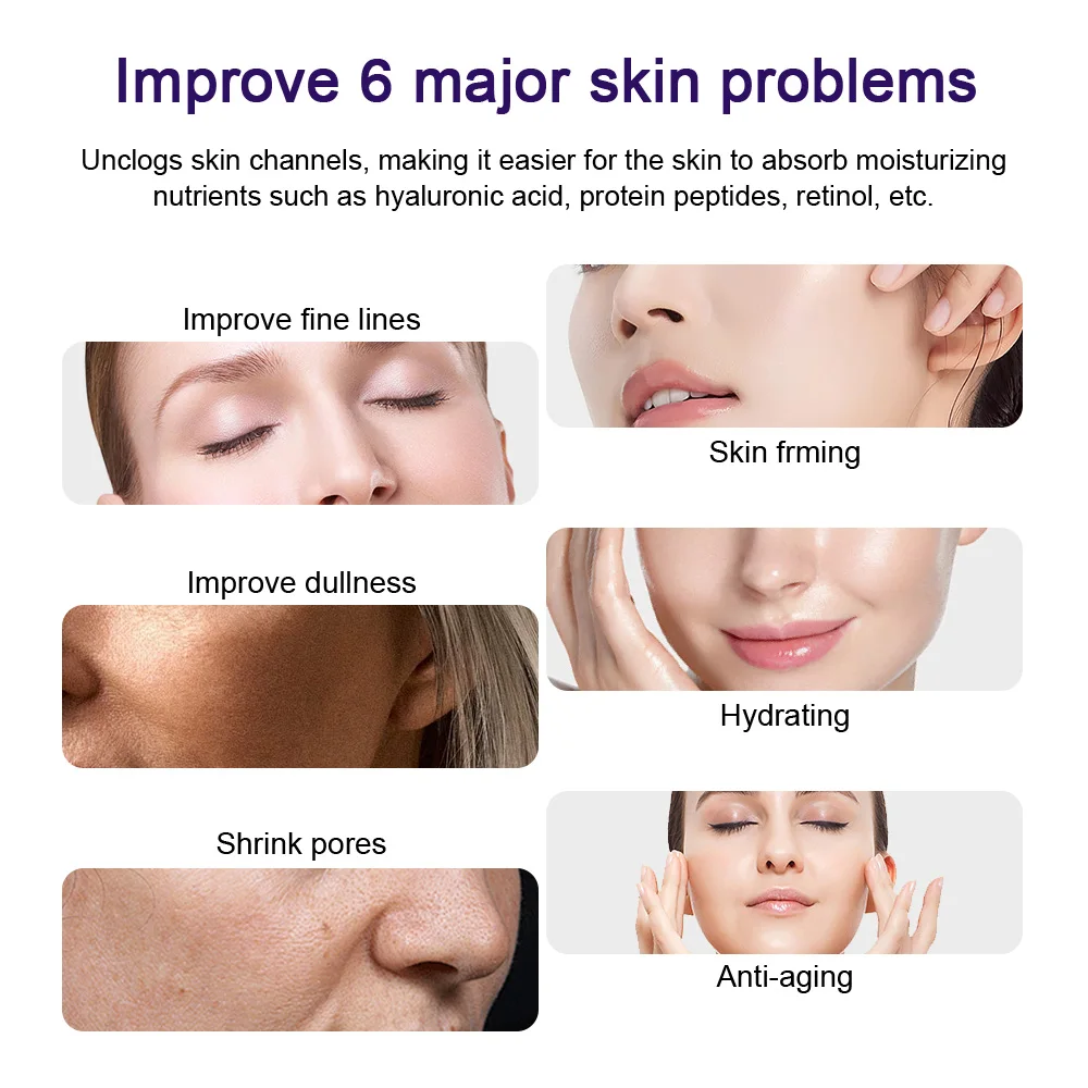 Dispositivo di bellezza del viso a bolle d'ossigeno 4 in 1 con teste multiple per la pulizia profonda della pelle Strumento idratante schiarente