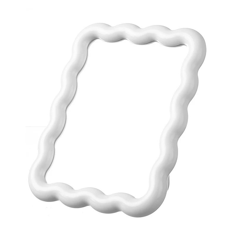 Solid Color Corrugated Foldable Makeup Mirror Simple Portable Handheld Compact Cute Mirror for Student Desktop Use