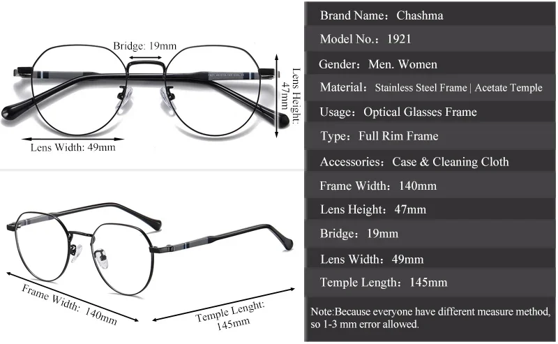 Chashma Women Round Eyewear Frame Prescription Optical Lenses Fashion Trend Men Spectacles Anti Blue Ray Photo Gray Glasses