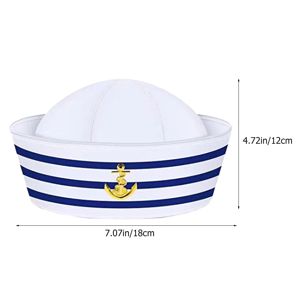 Chapeau de marin pour femmes, 2 pièces, accessoire de capitaine, maquillage, Cosplay pour la navigation de plaisance, Polyester (fibre de polyester), Performance sur scène, gavroche