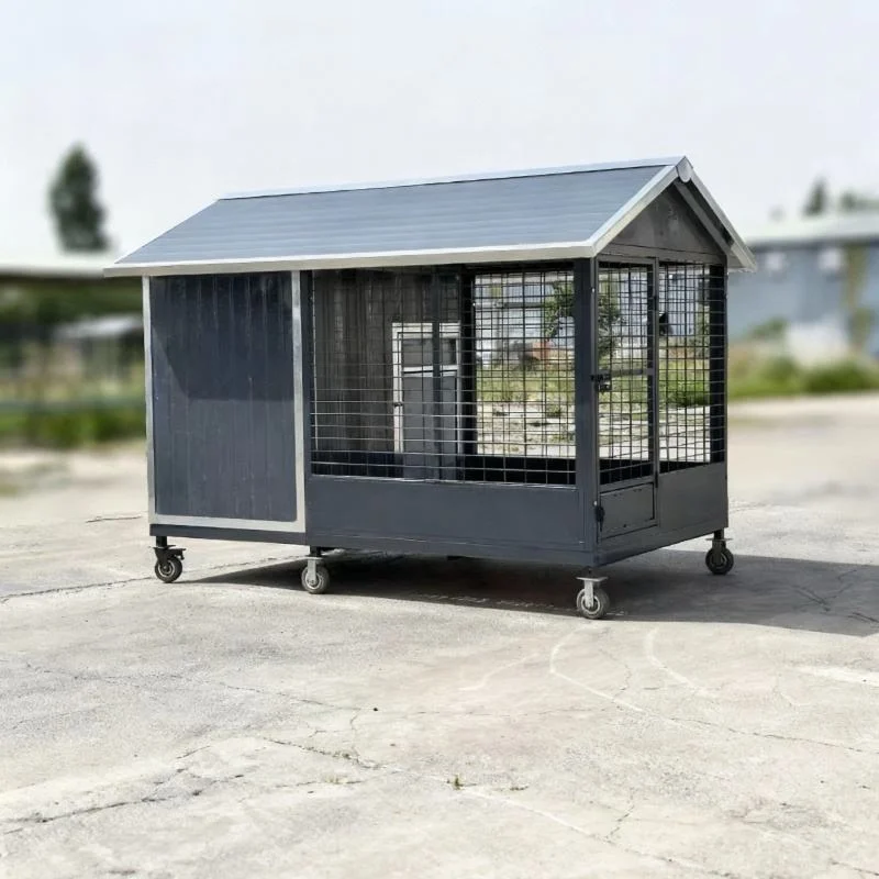 Friendly Dog Steel House  with Wooden Platform for Pet Health