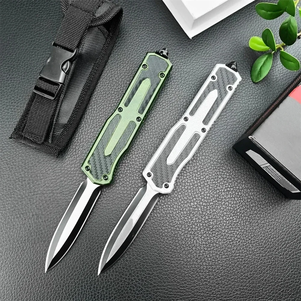 Mic Scarab Sharp Pocket Knife 440C Blade Survival Hunting Combat Multi Knife Camping Knives Zinc Alloy+ Carbon Fiber Handle Tool