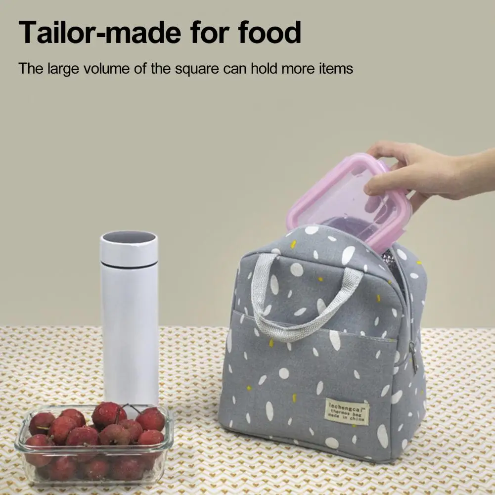 

Zipper Closure Lunch Pouch Capacity Insulated Lunch Bag with Waterproof Foil Lining Multi Pockets Leakproof Zipper for Work