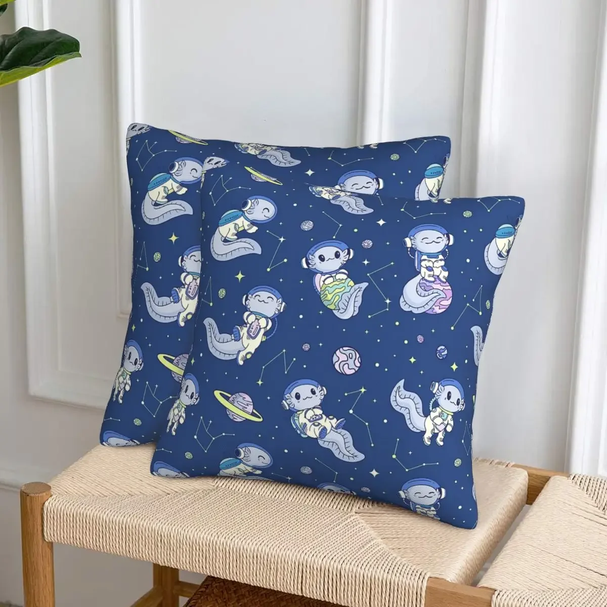 

Just A Girl Who Loves Axolotls Space Axolotl 2 pcs Square Pillowcase Pillow Cover Cushion Comfort Throw Pillow for Home Bedroom