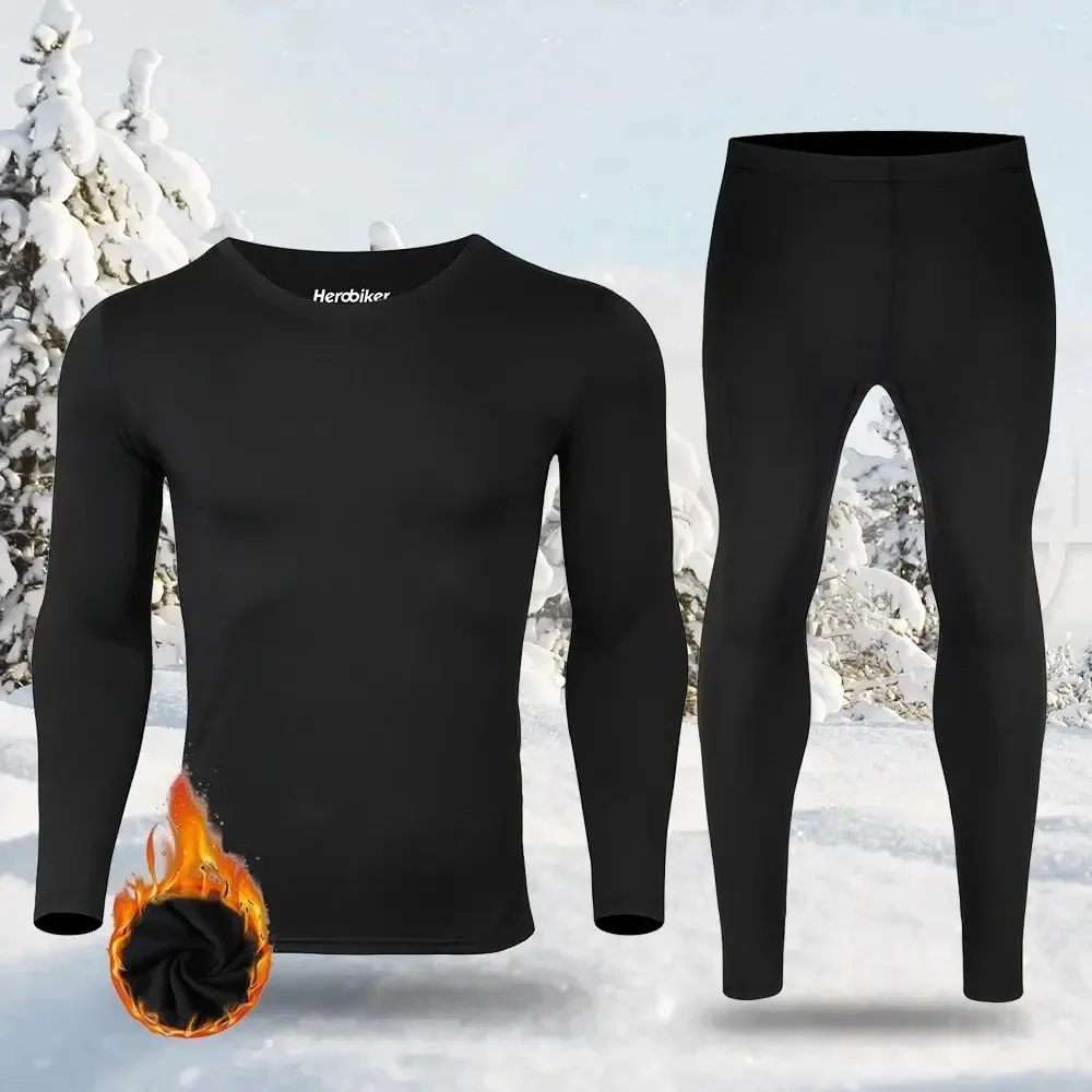 

HEROBIKER Warm Underwear Set For Men's And Women's Autumn/Winter Motorcycle Skiing Warm Tight Pants Top And Pants
