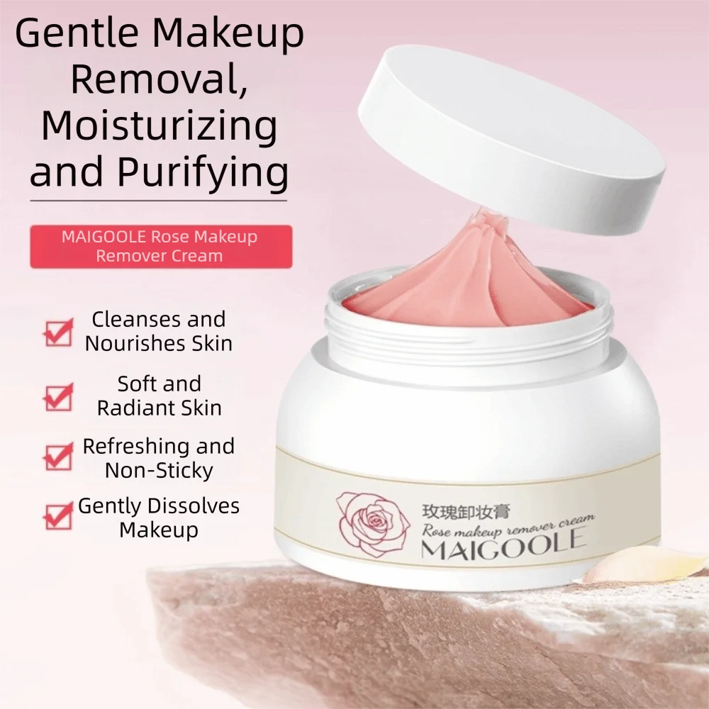 Gently Removes Rose Makeup Remover Cream No Residue Non Greasy Cleansing Balm Quickly Dissolves Moisturizes Deep Cleansing Face