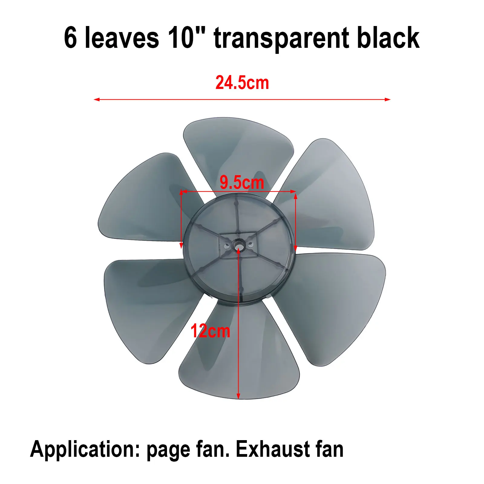 Pale del ventilatore in plastica da 10 pollici parti di ricambio per ventilatori elettrici domestici a 6 pale eccellente resistenza alle alte temperature plastica PP