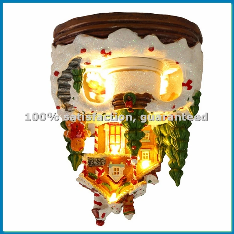 Christmas Music Box Christmas Figurine Rotating Winter Snow Scene Ornament Gift Kids Bookshelf Restaurant-A57M