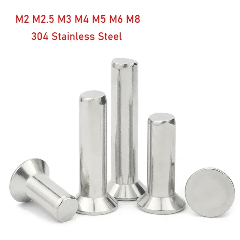 304 Stainless Steel Flat Countersunk Head Rivets GB869 Solid Self-Plugging Rivets M2 M2.5 M3 M4 M5 M6 M8