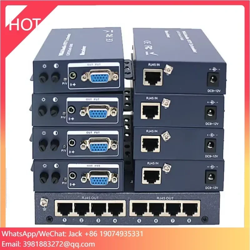 8 Ports Audio Video VGA Extender Sender VGA Video Audio Over UTP Splitter 1x8 350MHz 1600x1200