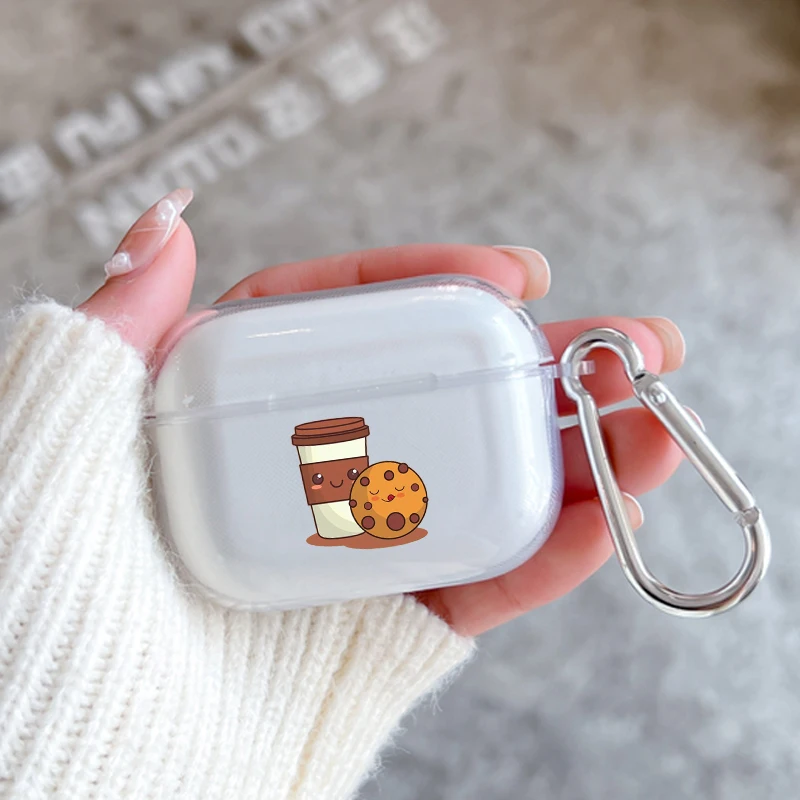 Earphone Case For Airpods 4 3 2 1 Pro3 Pro2 With Keychain Kawaii Cute Cartoons Panda Flower For Airpods 4 Charging Clear Cover