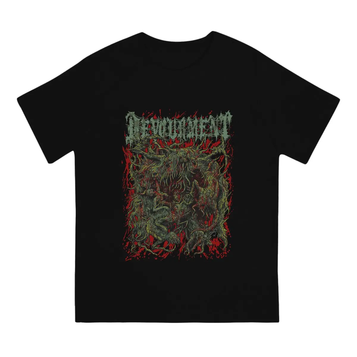 Devourment Choking On Bile T-Shirts Men Brutal Deathcore Unique Tees Round Collar Short Sleeve T Shirts Graphic Printed Clothes