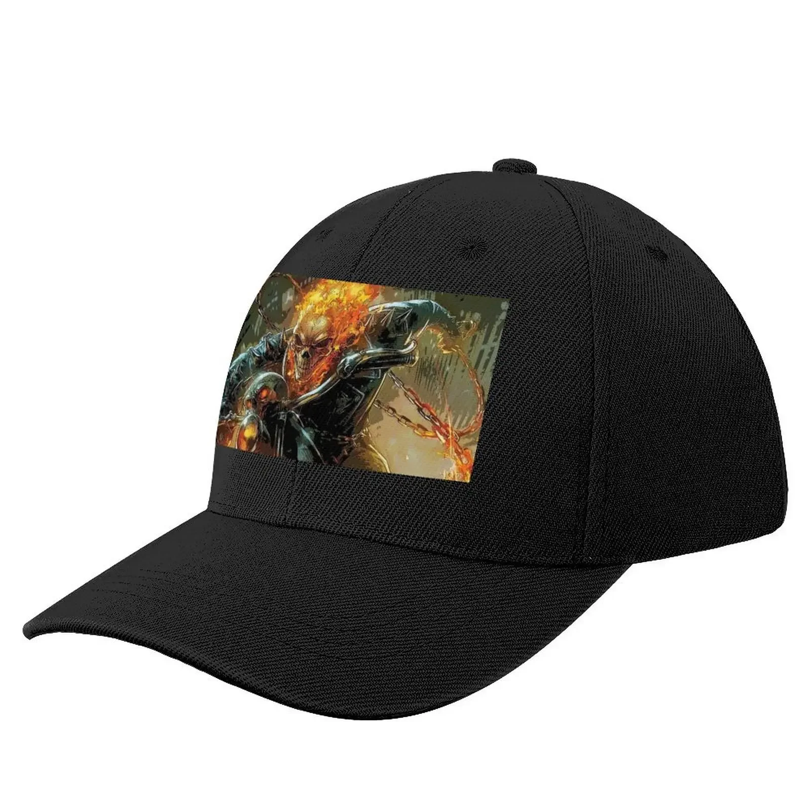 

Ghost Rider Fire Skeleton On Motorcycle Baseball Cap fishing hat Sun Hat For Children Hat Man Luxury Girl'S Hats Men's