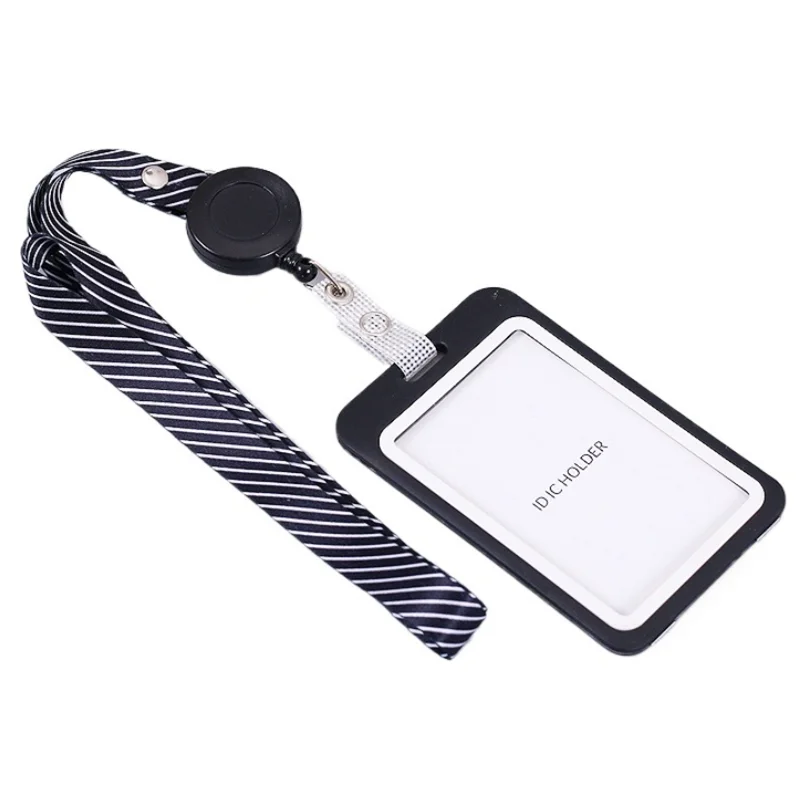 Working Permit Case Badge Holder Lanyard Clip Exhibition ID Tag Card Cover Sleeve Badge Reel Retractable for Staff Pass Card