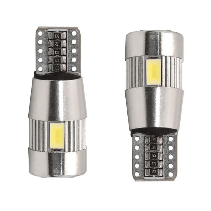 

50X Car 5W5 LED Bulb T10 W5W LED Signal Light Canbus 12V 6000K Auto Claerance Wedge Side Reverse Lamps 5630 6SMD Blue No error