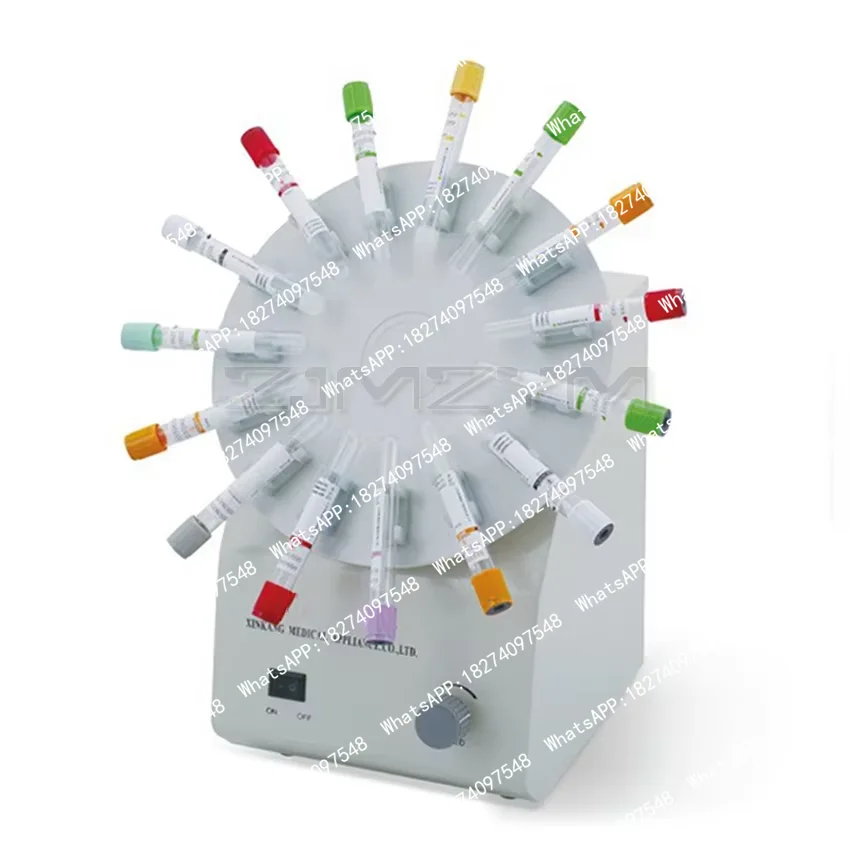 XK03 Vertical Blood Tube Rotator Blood Collection Tube Mixer 360° Type Tube Roller for 15pcs Tubes 0-32rpm
