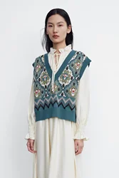 Ethereal  2024  new style of Women's casual jacquard knit vest