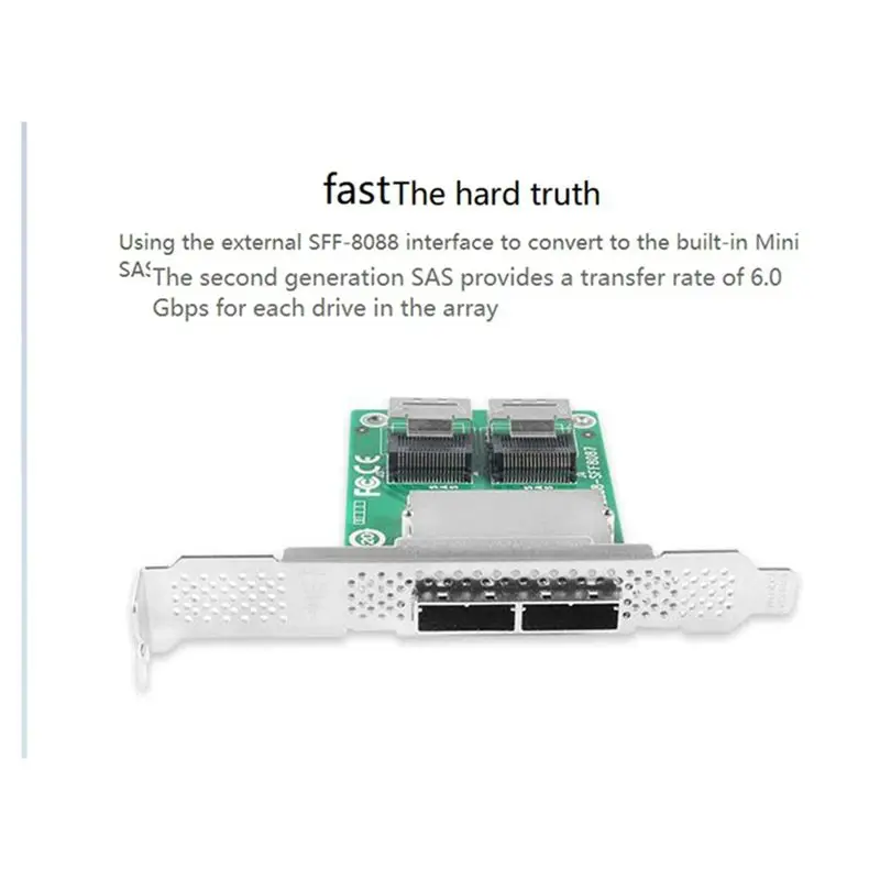 Minisas Adapter Card SFF-8087 To SFF-8088 Dual Port SAS Card Internal To External Card