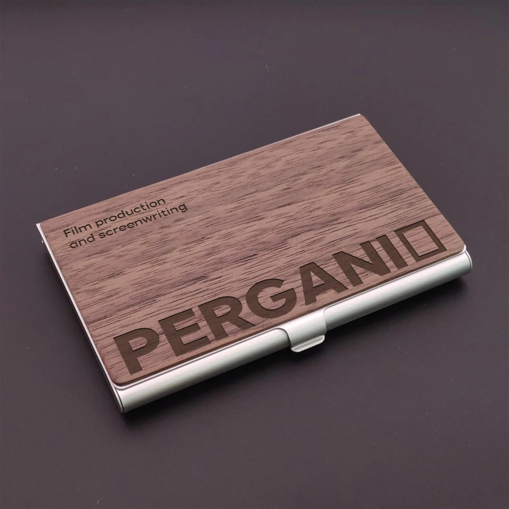 1PC Creative customisation Custom name with text Business Card holder Wooden Crafts Wooden Handicraft  For Office Supplies