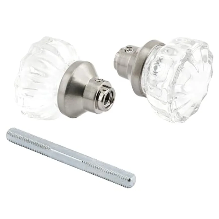 

Prime-Line E 28315 Mortise Style Fluted Glass Door Knobs - Perfect for Replacing Broken Antique Lock Sets on Interior Doors, Fe