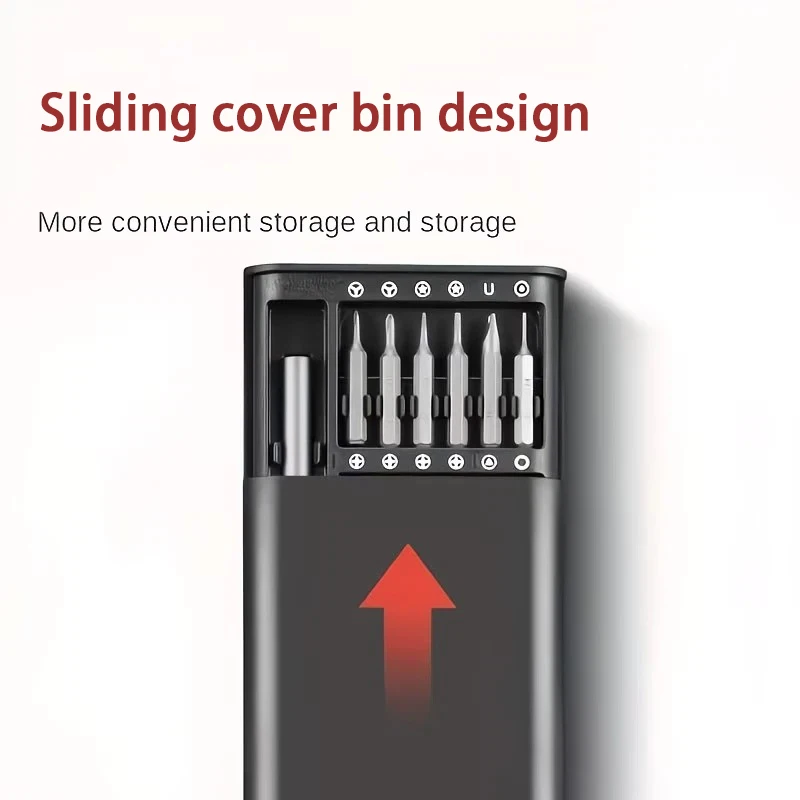 25-in-1 Präzisions-Schraubendreher-Set mit 24 Arten von Torx-, Sechskant- und Flachkopf-Bits, Mini-Taschenformat für Elektronik-Reparaturen – Detail 6