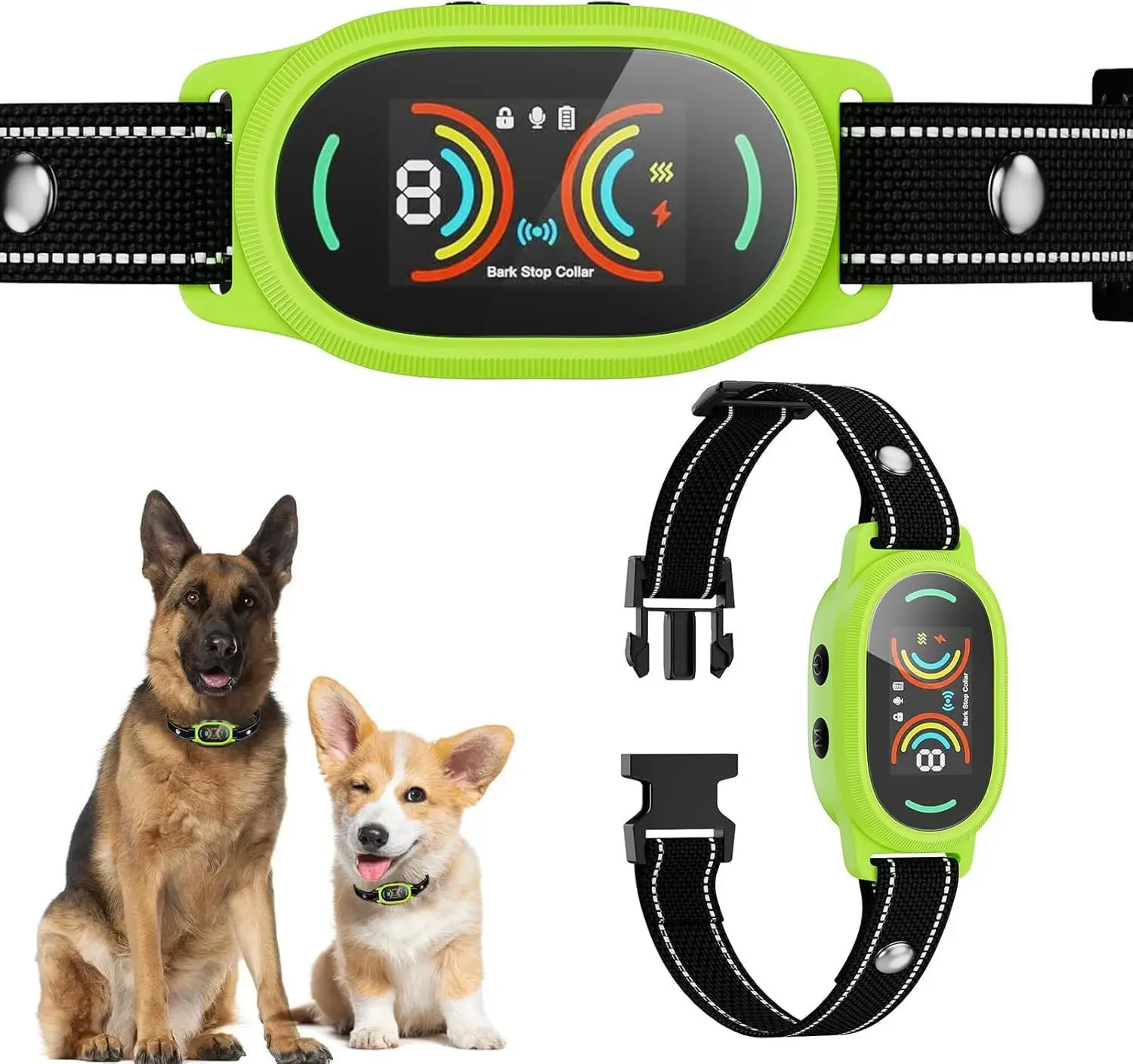 

Smart Bark Control Dog Training Collar Rechargeable Waterproof Pet Trainer With 4 Sensitivity Beep Vibration Static electricity