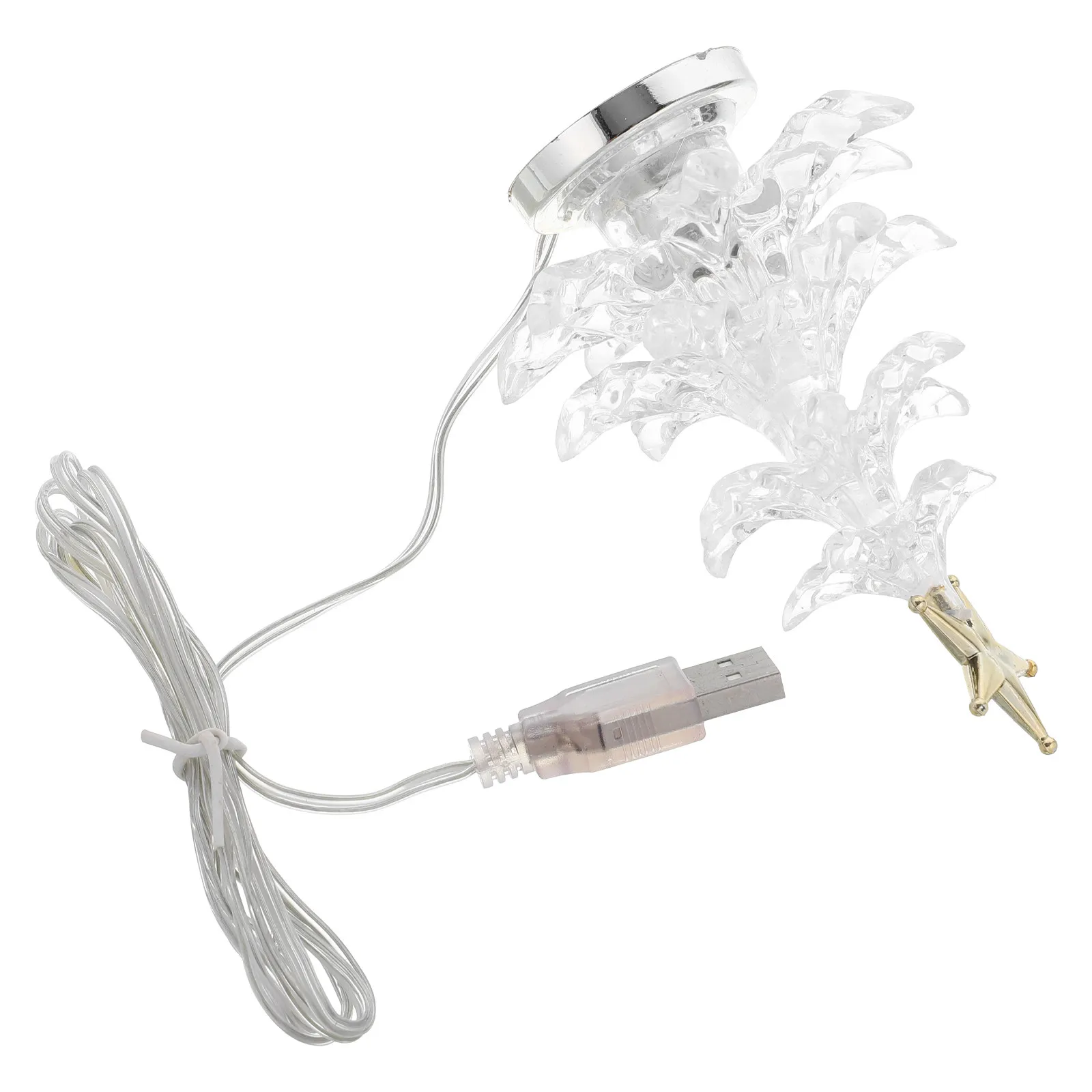 Acrylic Christmas Tree Night Light USB Powered 7-Color Changing LED Lamp for Desk Table Small Christmas Decoration
