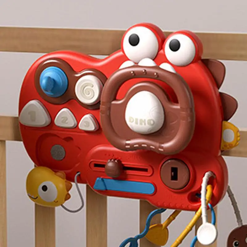 Volante de dinossauro brinquedo para bebê infantil cor forma cognição trem de motor fino aprendizagem precoce brinquedos simulado volante