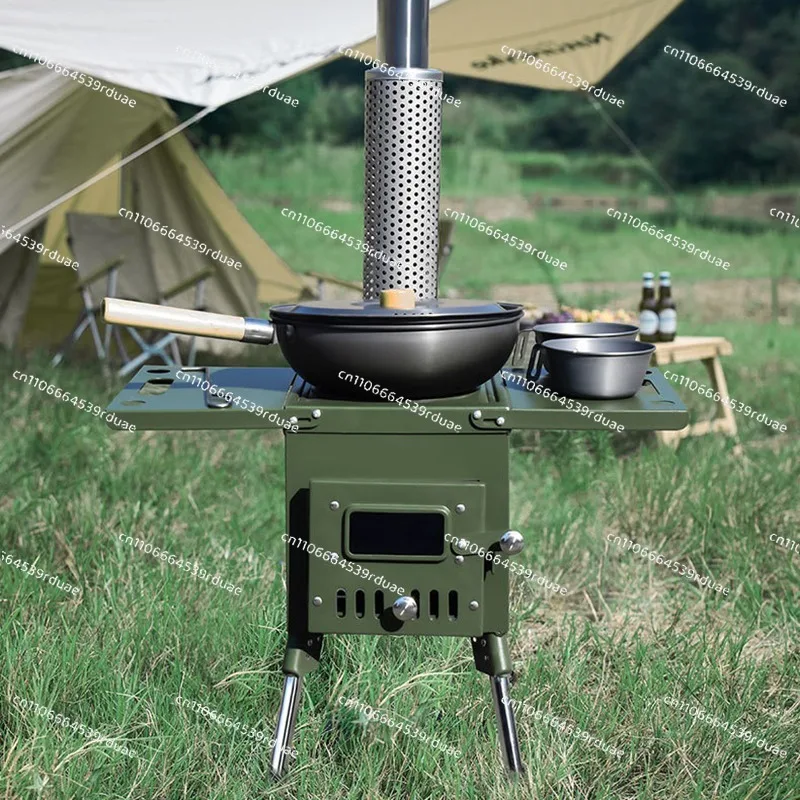 Outdoor picnic multipurpose portable camping teppanyaki camping wood  heating barbecue wood