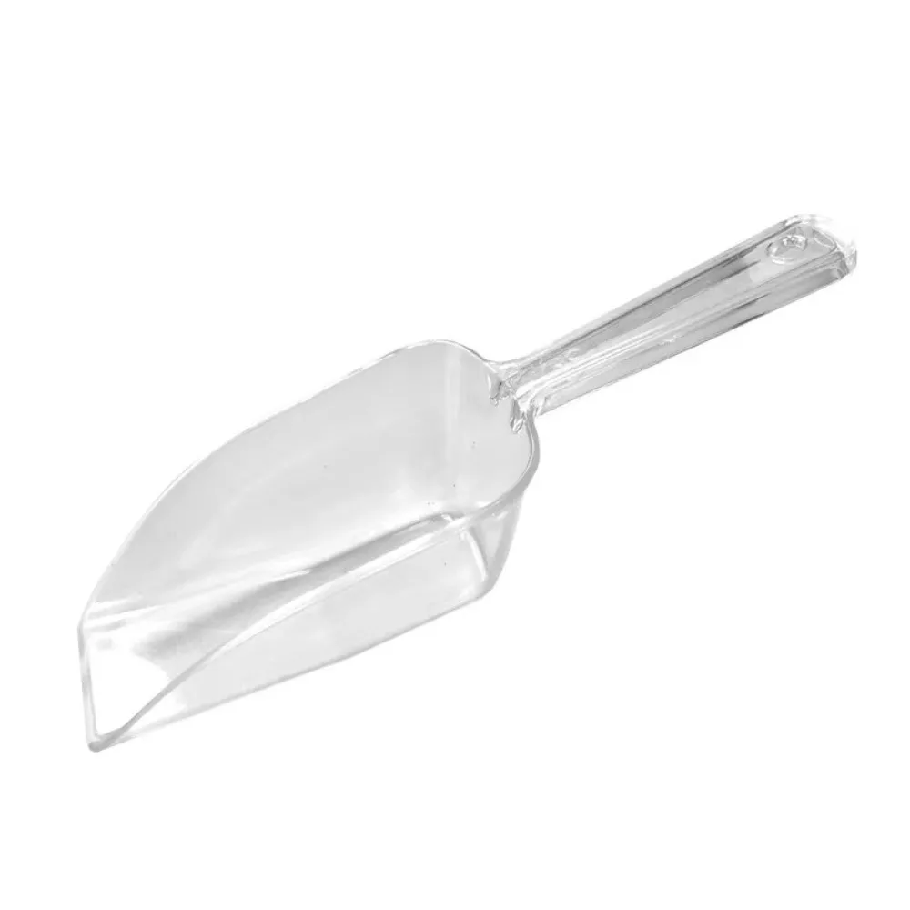 Transparent Ice Maker Scoop Mini Bar Accessories Kitchen Utility Scoop Circular/Square Mouth Ergonomic Handle Grain Shovel