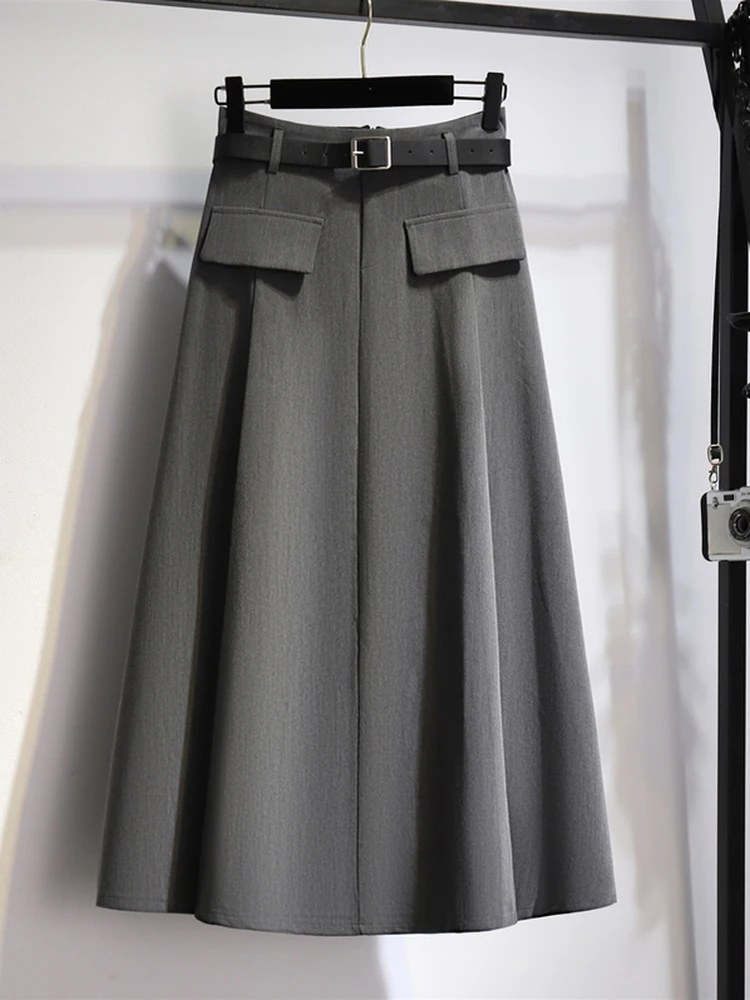 Gray Suit Skirt Women's Summer - đánh giá và giá A-Line Skirt Midi