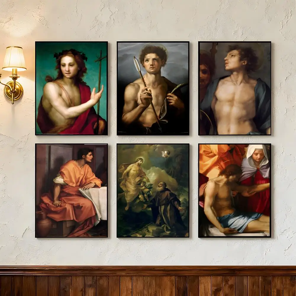 Art Andrea del Sarto Poster Wall Art Poster Prints Home Wall Decor Gift for Living Room, Bedroom Bar & Parlor